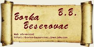 Borka Beserovac vizit kartica
